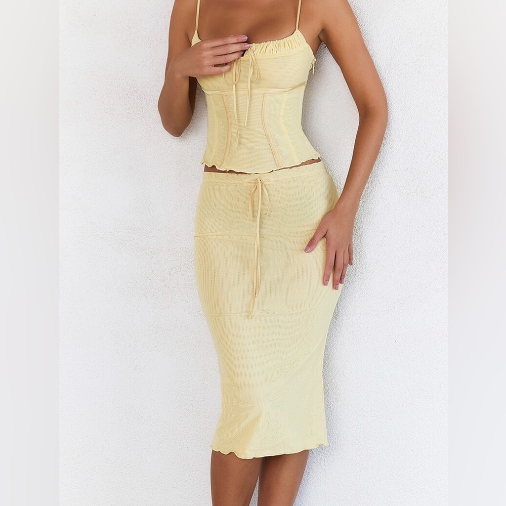 Mistress Rocks Butter Mesh Knee Length Skirt NWT